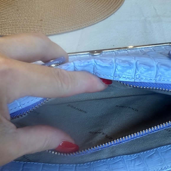 Brahmin Light Gray Croc-Embossed Clutch - Picture 8 of 12